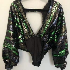 TopShop x HALPERN Sequined Bodysuit
